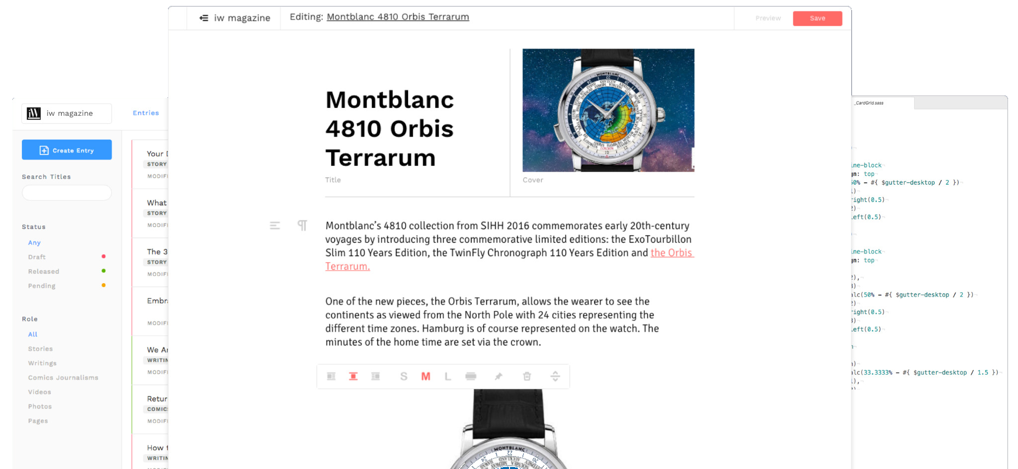 screenshots of the proof cms by marquee